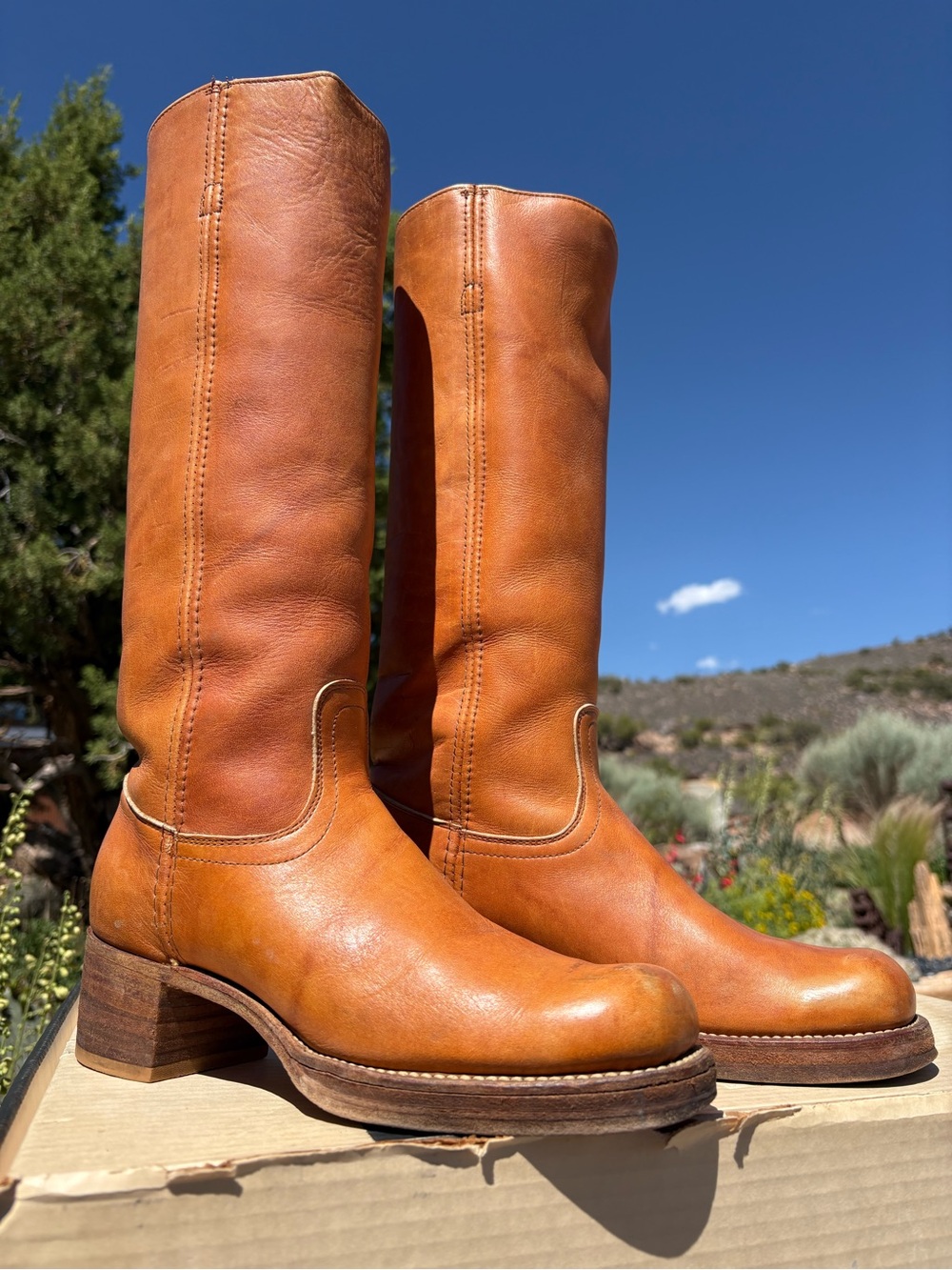 FRYE πΊπΈVTG 1960-1970βs Campus Tall Boots Black Label - Picture 2 of 16